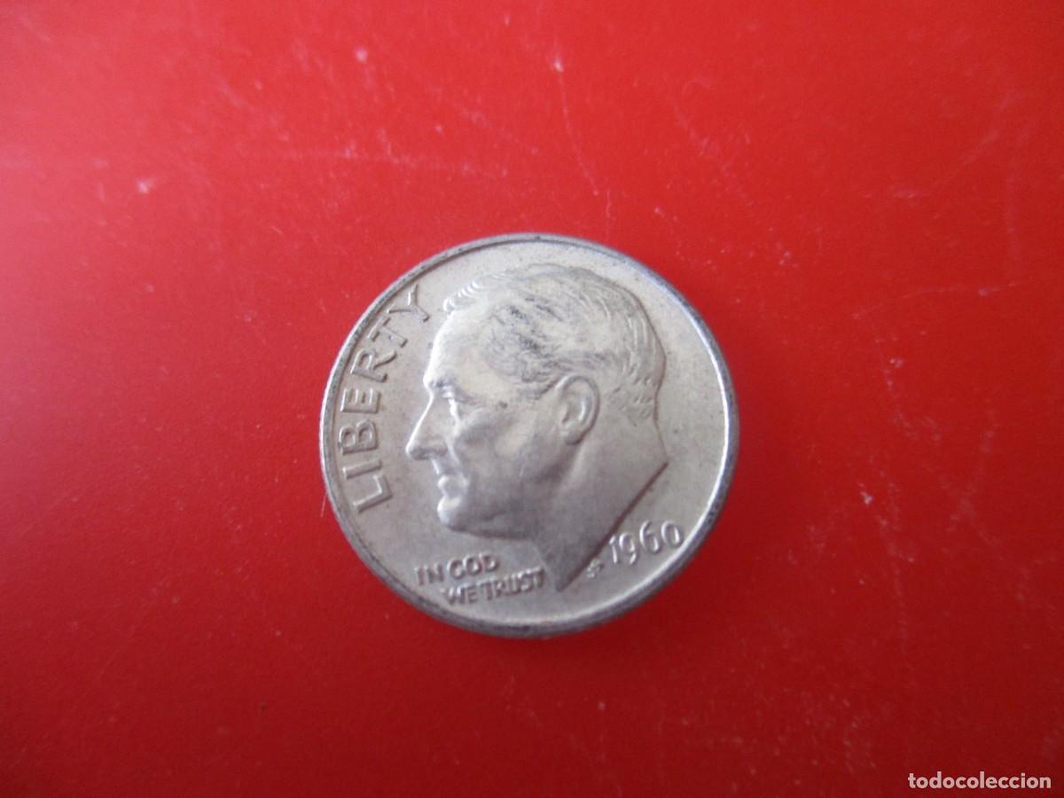 Monedas antiguas de Am&eacute;rica: Estados Unidos. un dime 1960 de plata