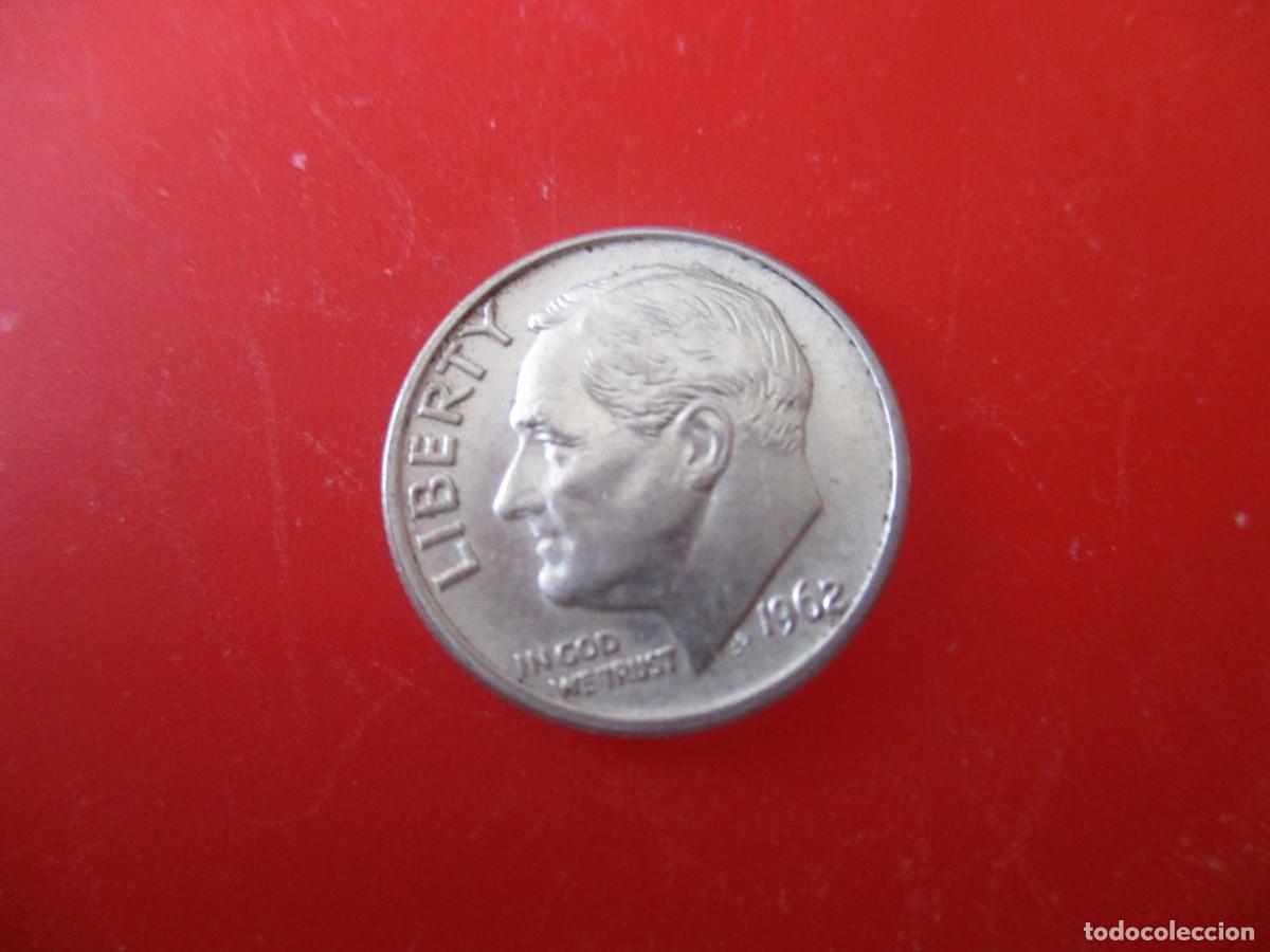 Monedas antiguas de Am&eacute;rica: Estados Unidos. un dime 1962 de plata