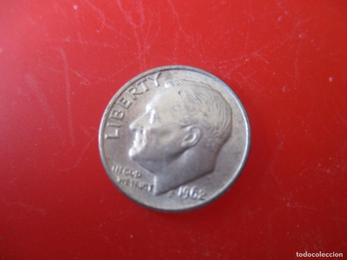 Monedas antiguas de Am&eacute;rica: Estados Unidos. un dime 1962 de plata