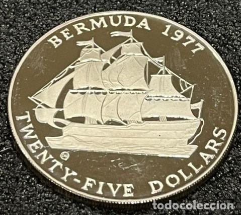 Monedas antiguas de Am&eacute;rica: Moneda 25 dolares Bermudas 1977