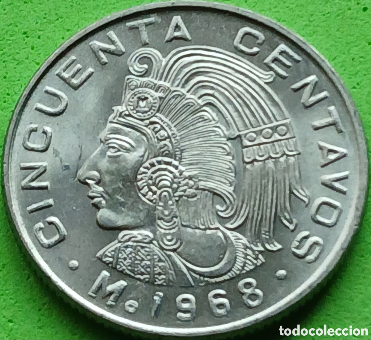 Monedas antiguas de Am&eacute;rica: M&eacute;xico 50 centavos 1968 km#451