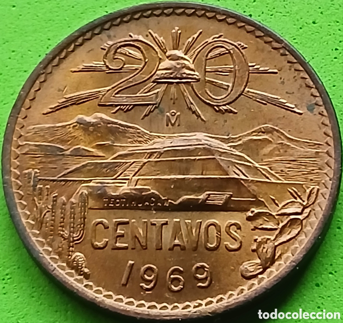 Monedas antiguas de Am&eacute;rica: M&eacute;xico 20 centavos 1969 km#440