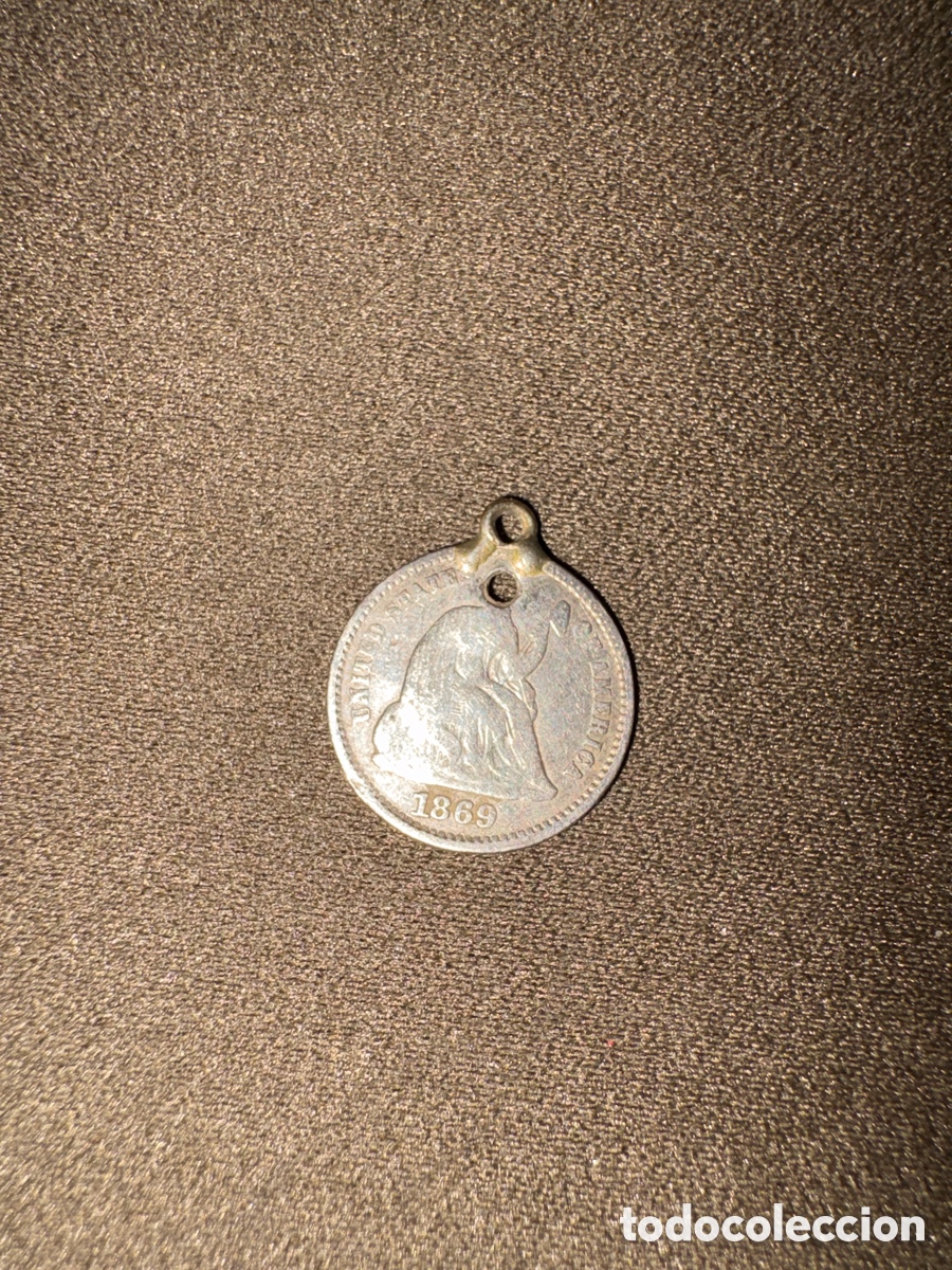 Monedas antiguas de Am&eacute;rica: Moneda/Medalla USA,half dime 1869*ver fotos*original de plata