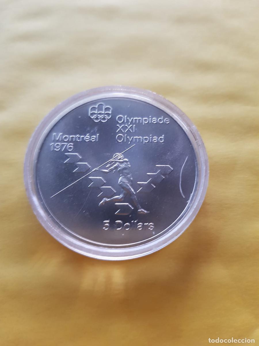 Moedas antigas da Am&eacute;rica: CANADA- 5 DOLARES-1975-PLATA