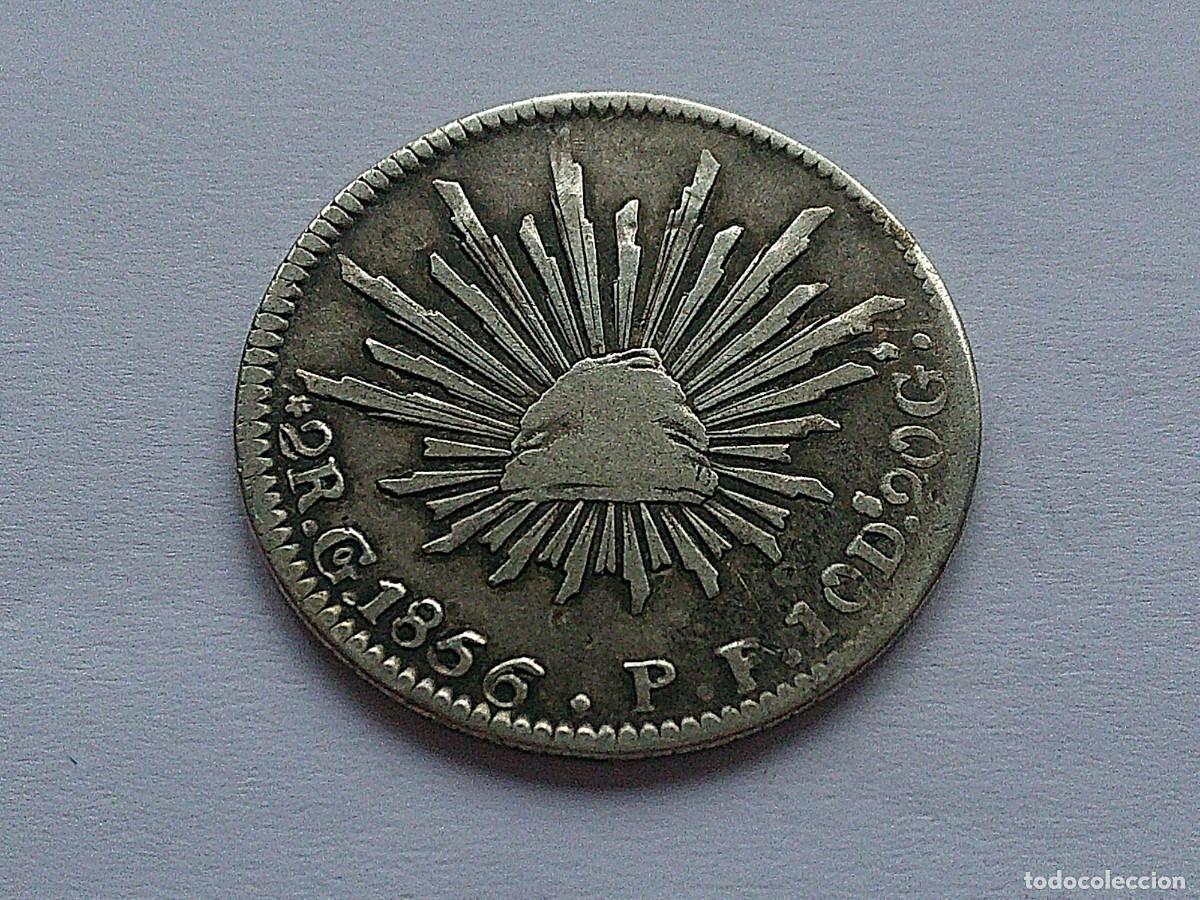 Monedas antiguas de Am&eacute;rica: Mexico Guanajuato 2 reales de plata 1856 Go PF 18dz28