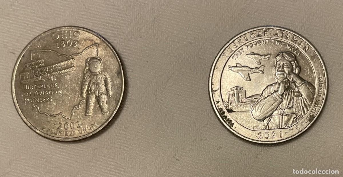 Monedas antiguas de Am&eacute;rica: 4 Monedas de Un Cuarto de Dollar - Foto 4