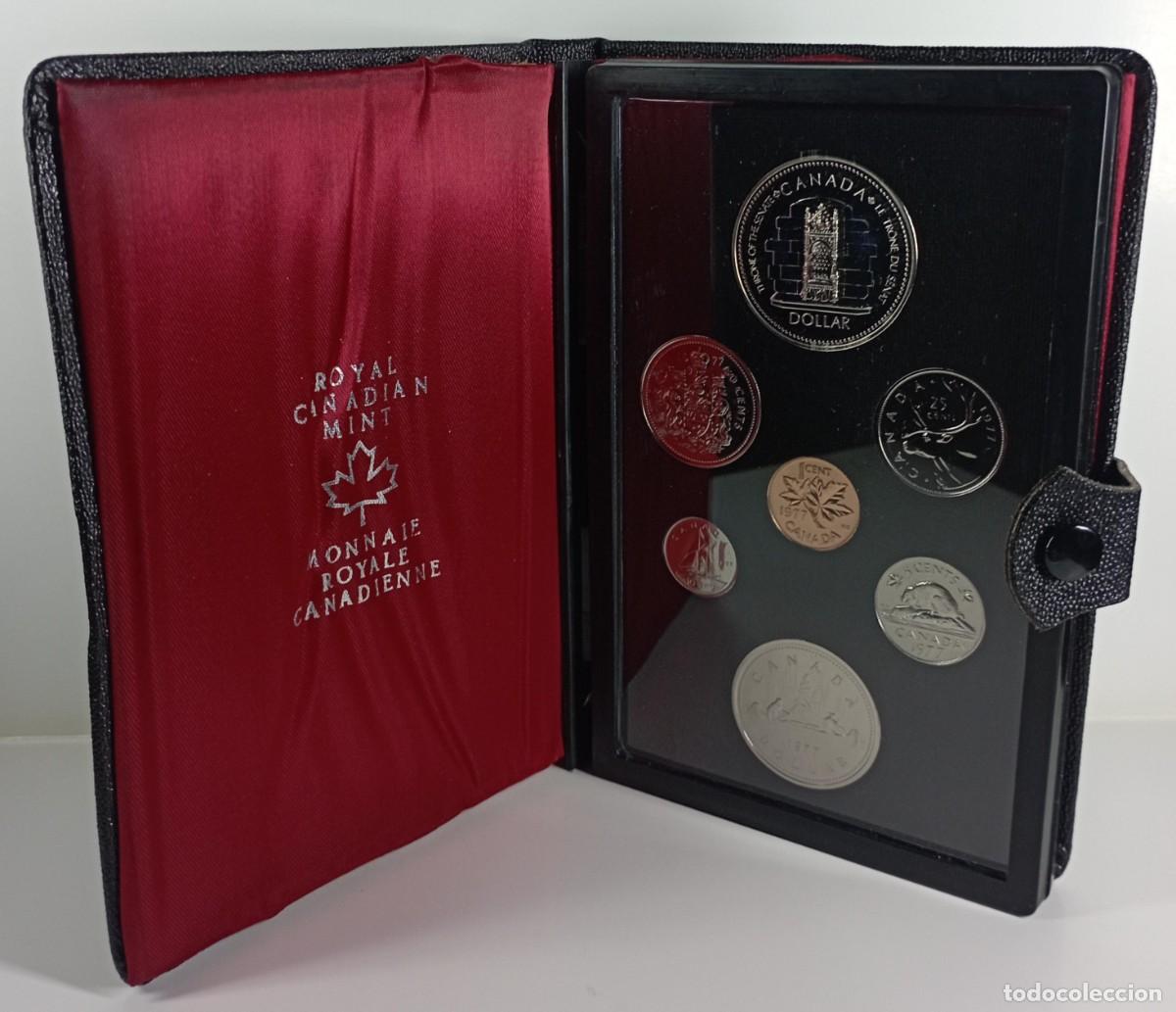 Monedas antiguas de Am&eacute;rica: Estuche oficial monedas de Canada 1977 de plata