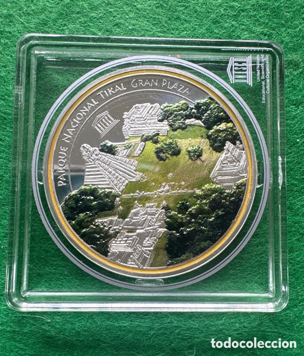 Monedas antiguas de Am&eacute;rica: Moneda plata 925, Guatemala 1 Quetzal 2015 Unesco, 27 gramos