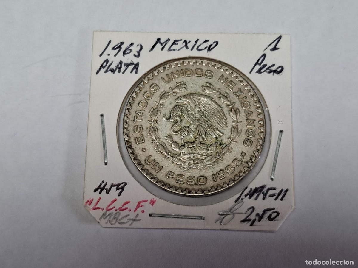 Alte M&uuml;nzen aus Amerika: 1 PESO de PLATA de 1963 KM 459 MEXICO en MBC+