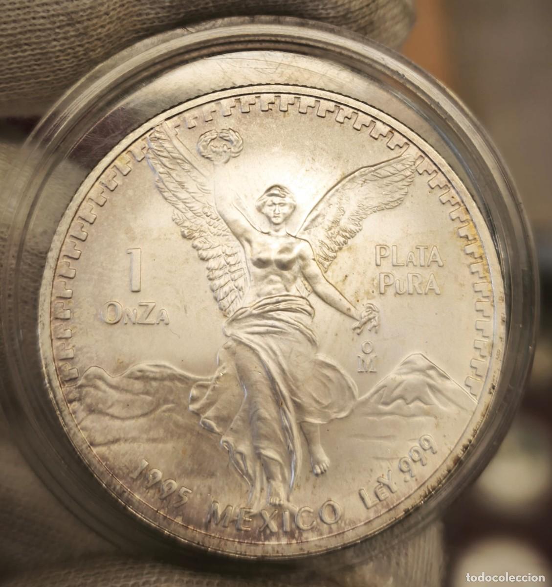 Alte M&uuml;nzen aus Amerika: M&eacute;xico 1 Onza &rdquo;Libertad&rdquo; 1995 Km 494.4 Plata Pura