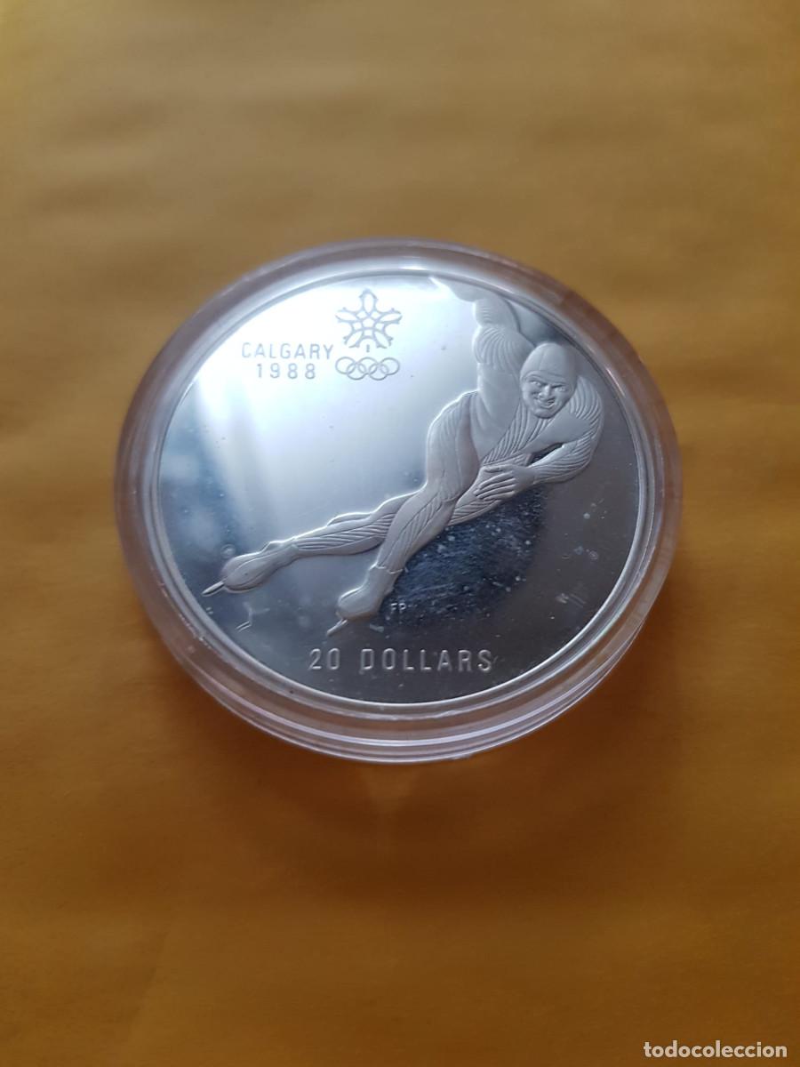 Alte M&uuml;nzen aus Amerika: CANADA-20 DOLARES-1985-PLATA