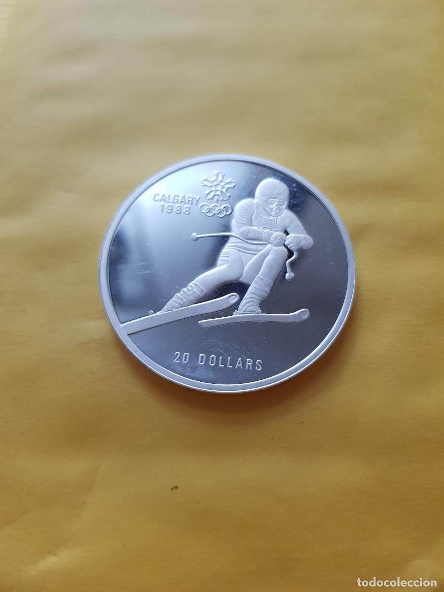 Alte M&uuml;nzen aus Amerika: CANADA-20 DOLARES-1985-PLATA