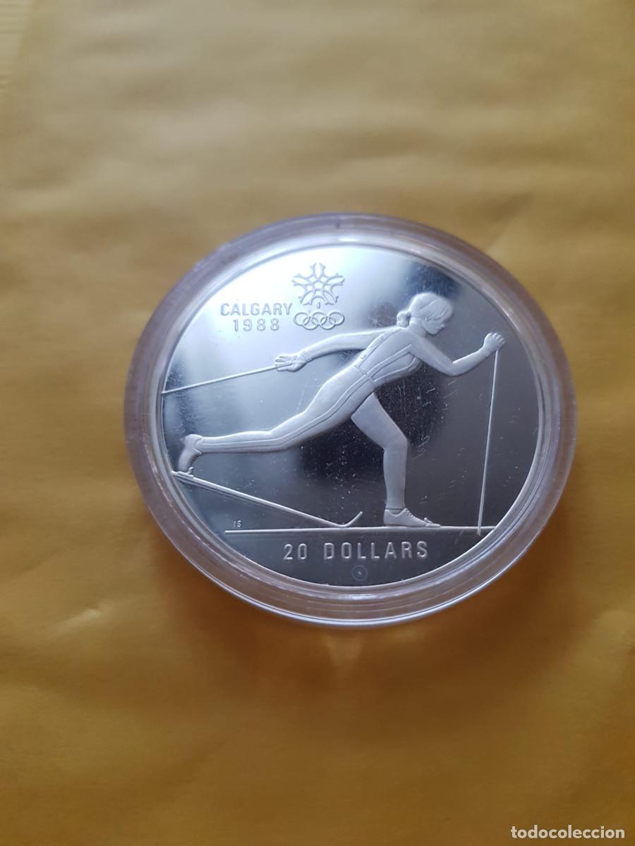 Alte M&uuml;nzen aus Amerika: CANADA-20 DOLARES-1986-PLATA