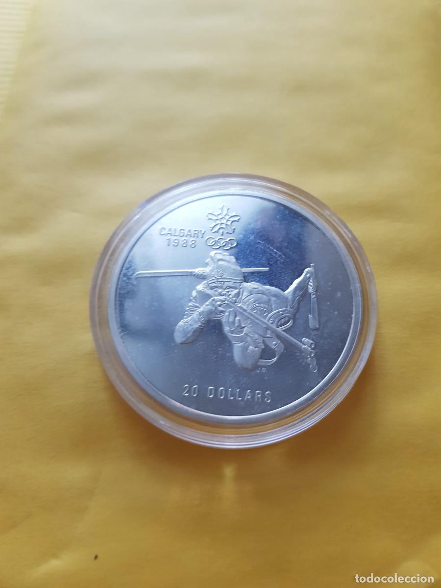 Alte M&uuml;nzen aus Amerika: CANADA-20 DOLARES-1986-PLATA