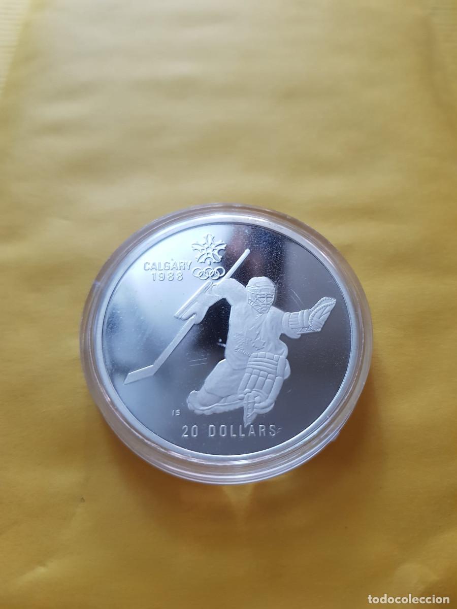 Alte M&uuml;nzen aus Amerika: CANADA-20 DOLARES-1986-PLATA