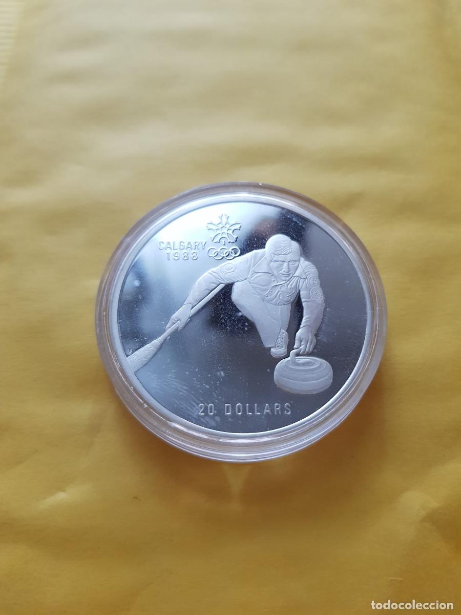 Alte M&uuml;nzen aus Amerika: CANADA-20 DOLARES-1987-PLATA