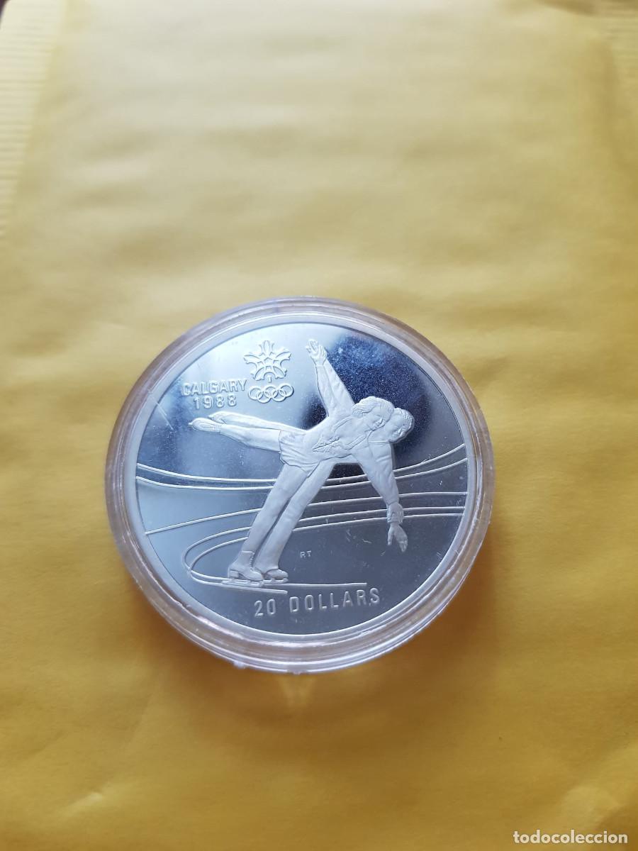Alte M&uuml;nzen aus Amerika: CANADA-20 DOLARES-1987-PLATA