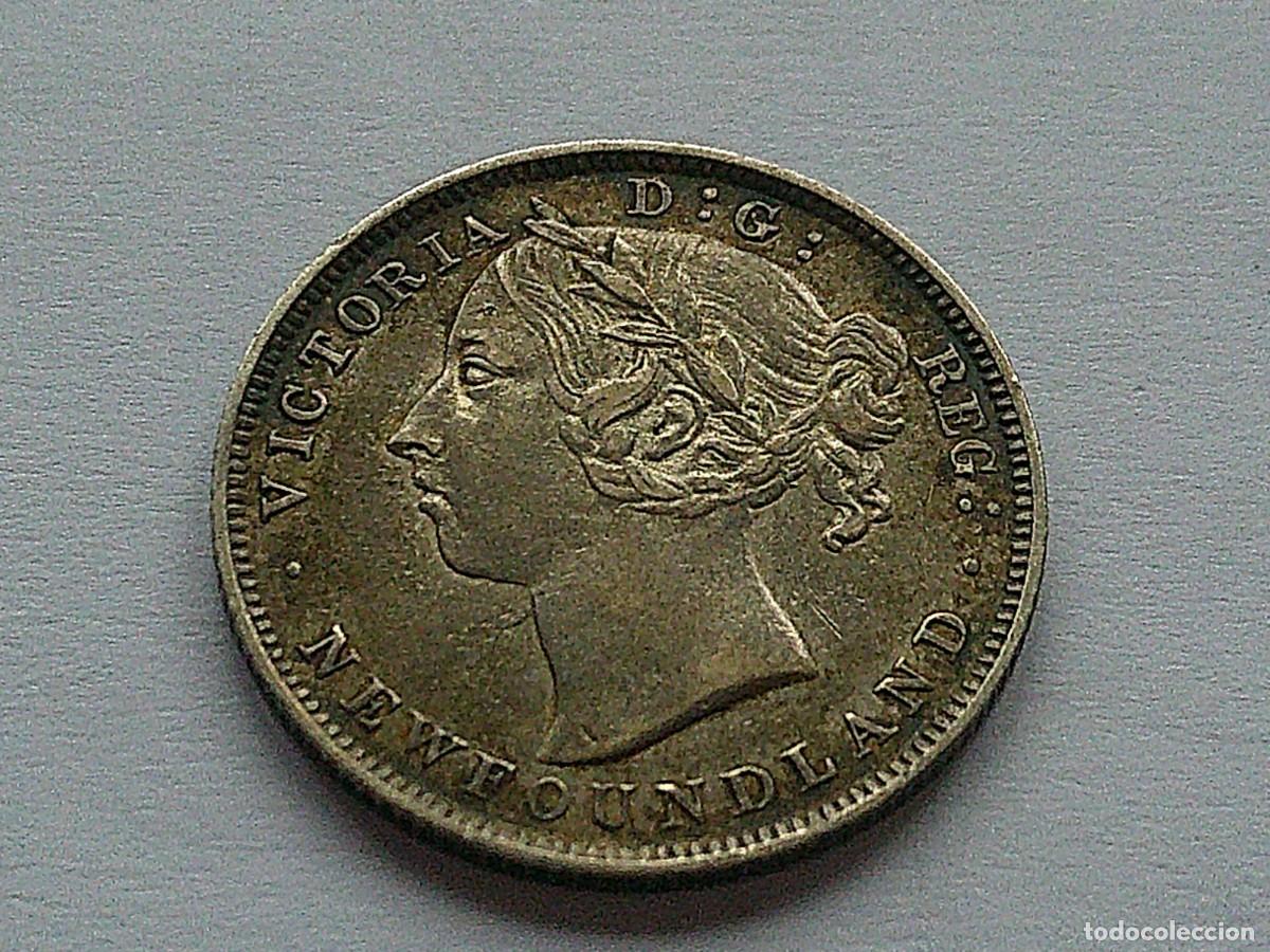 Moedas antigas da Am&eacute;rica: Canada Newfoundland 20 cents de plata 1899. Variante HOOKED &rdquo;99&rdquo; 12dz28