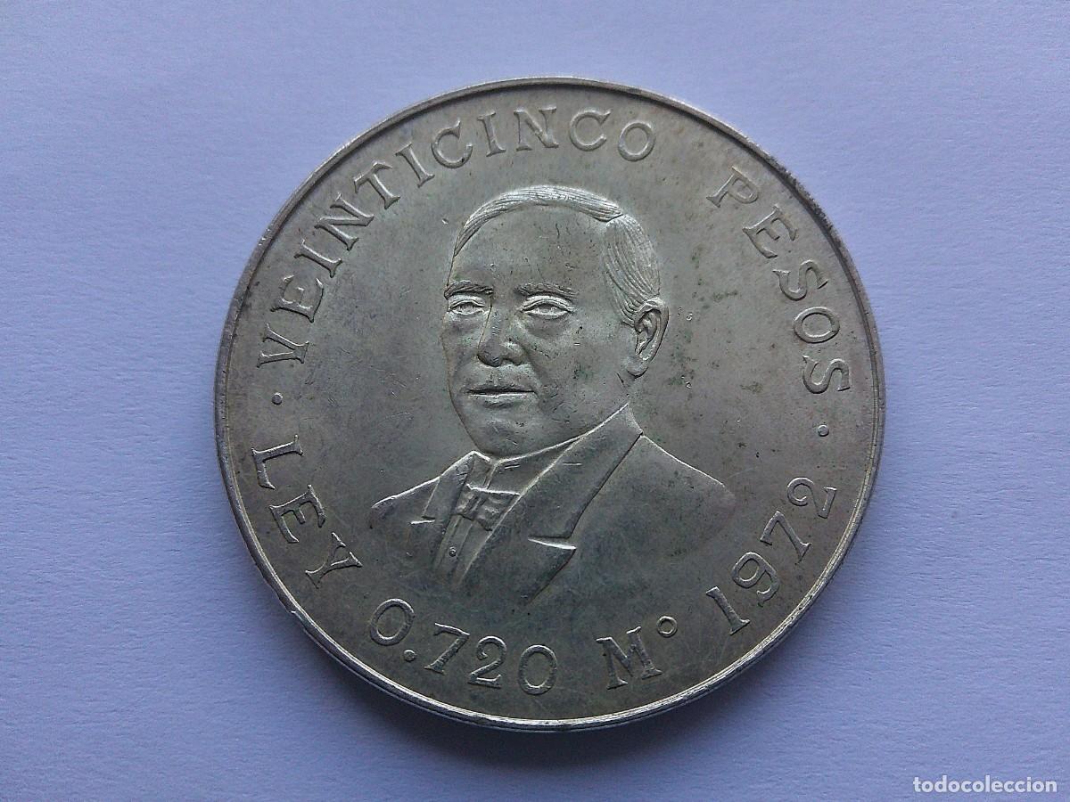 Monedas antiguas de Am&eacute;rica: Mexico 25 pesos de plata 1972 22dz28
