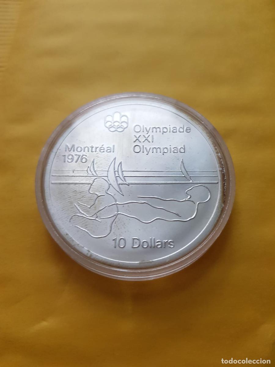 Alte M&uuml;nzen aus Amerika: CANADA-10 DOLARES-1975-XXI OLIMPIADAS DE MONTREAL-PLATA