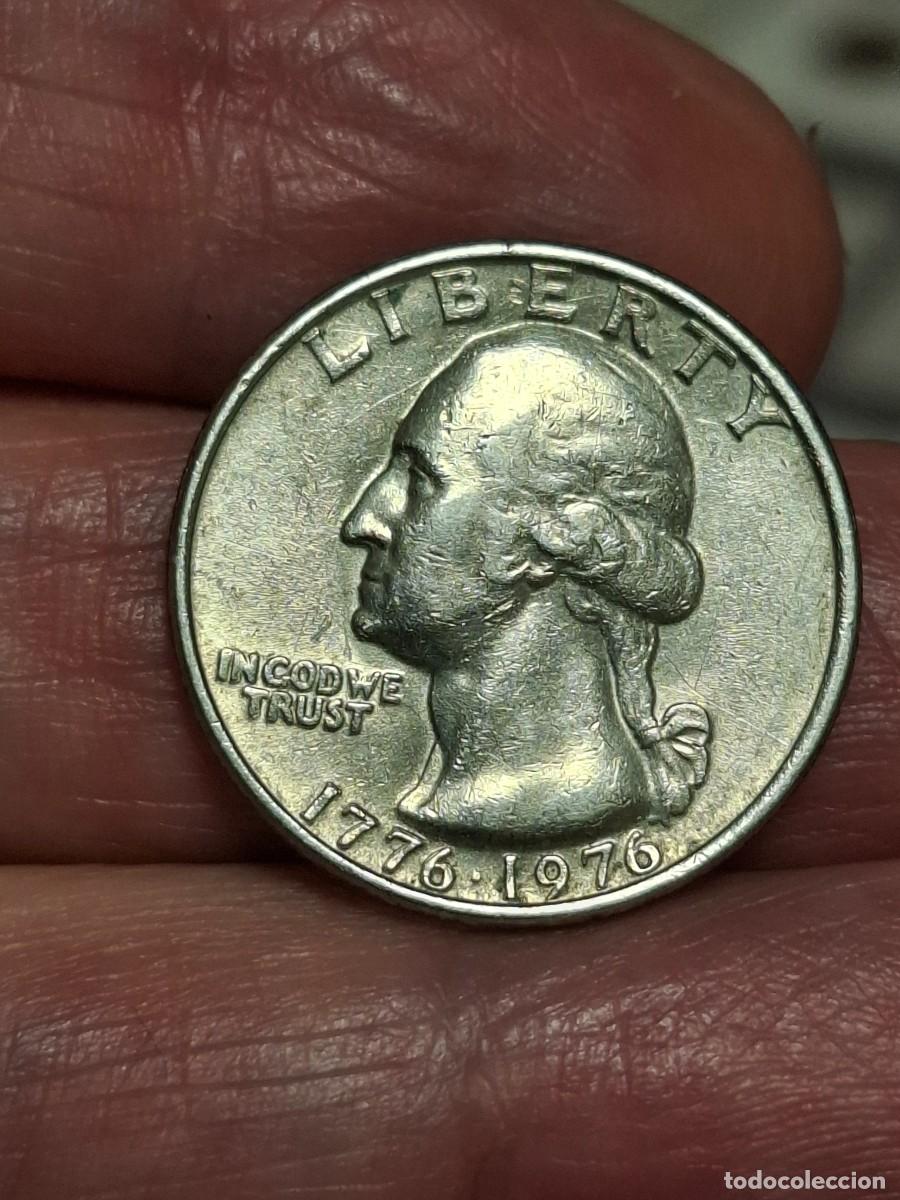 Monedas antiguas de Am&eacute;rica: MONEDA DE ESTADOS UNIDOS DE 1/4 DOLAR DE 1976 CONMEMORATIVA INDEPENDENCIA