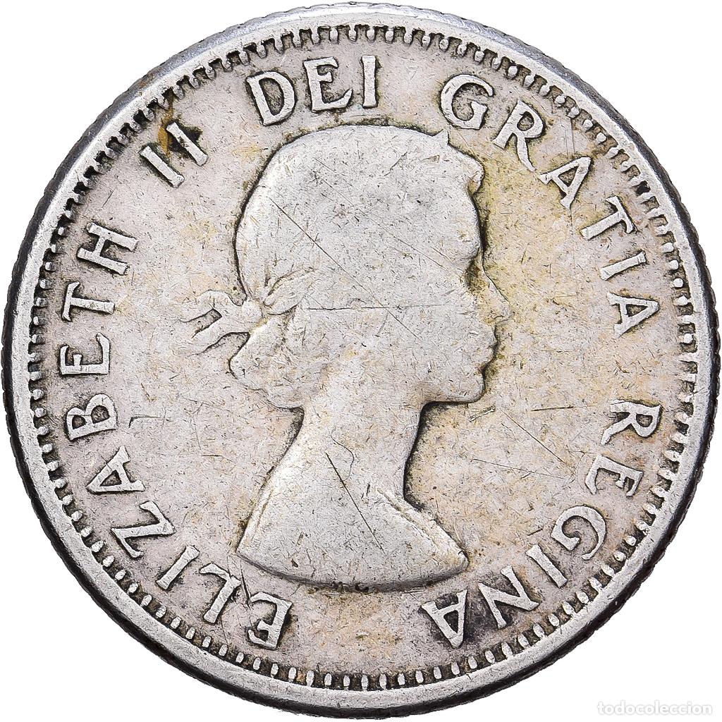 Monedas antiguas de Am&eacute;rica: [#1551022] Canad&aacute;, Elizabeth II, 10 Cents, 1959, Royal Canadian Mint, Plata, BC+, KM:51