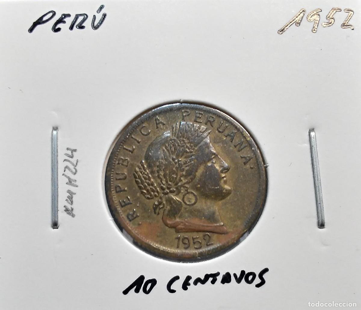 Monedas antiguas de Am&eacute;rica: PER&Uacute; 10 CENTAVOS 1952 KM#224 MBC.