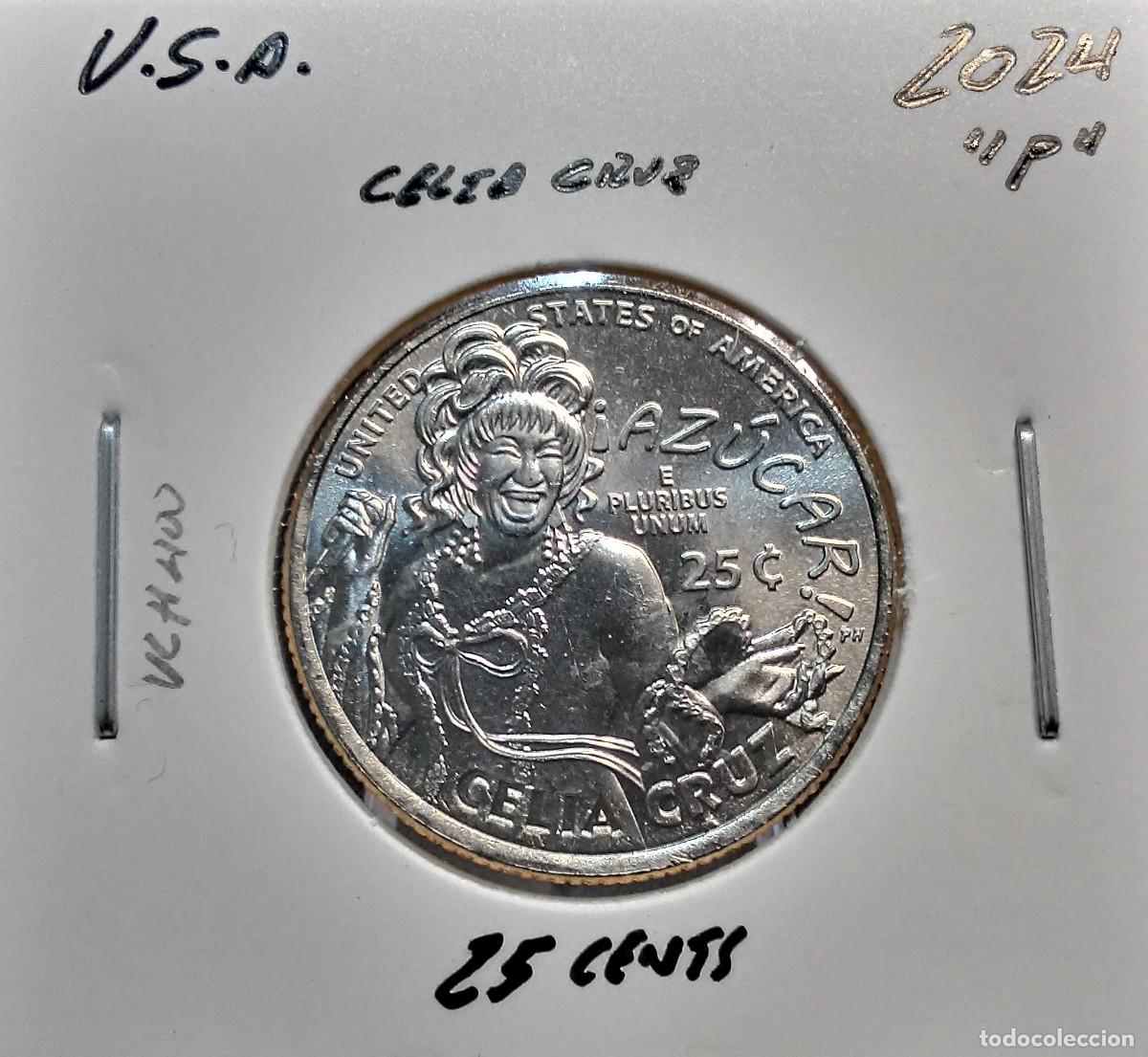 Monedas antiguas de Am&eacute;rica: ESTADOS UNIDOS / U.S.A. 25 CENTAVOS / CENTS 2024 P UC#400 SC UNC CELIA CRUZ.