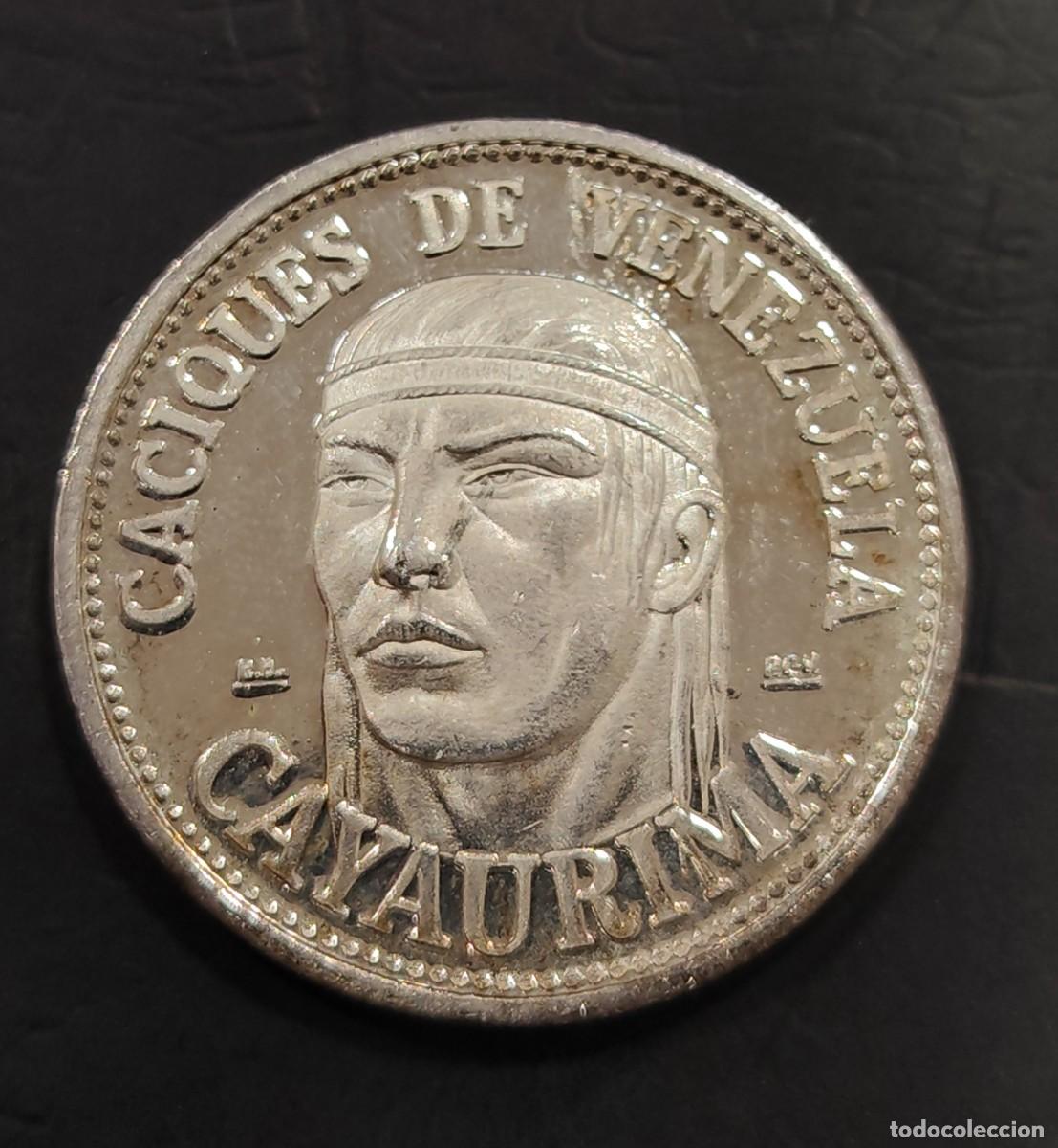 Monedas antiguas de Am&eacute;rica: VENEZUELA A&Ntilde;O 1959 CACIQUES DE VENEZUELA &rdquo; CAYAURIMA &rdquo; PLATA (999)