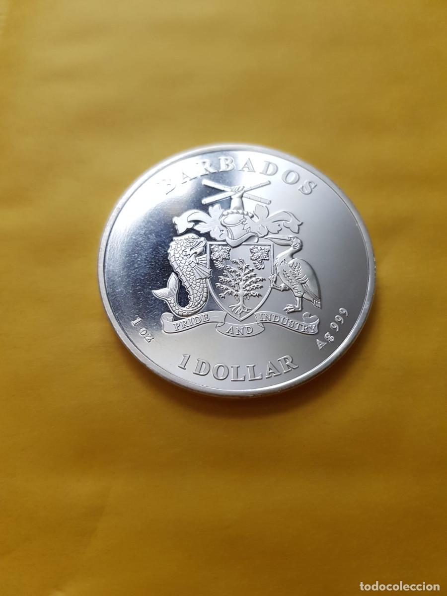 Monedas antiguas de Am&eacute;rica: BARBADOS-1 DOLAR-2021-PLATA 999-1 ONZA