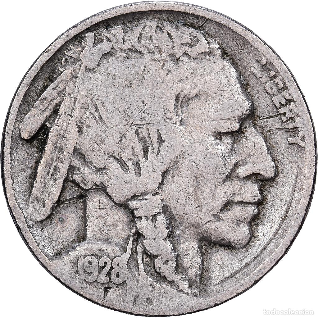 Monedas antiguas de Am&eacute;rica: [#1513426] Estados Unidos, 5 Cents, Buffalo Nickel, 1928, U.S. Mint, Cobre - n&iacute;quel, BC+