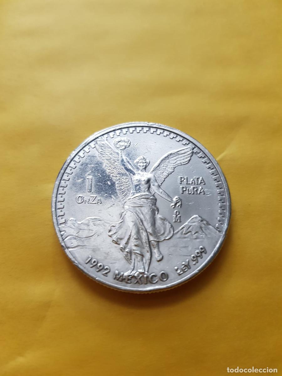 Monedas antiguas de Am&eacute;rica: MEXICO- 1 ONZA-1992-PLATA 999