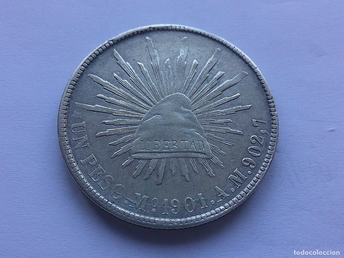 Monedas antiguas de Am&eacute;rica: Mexico 1 peso de plata 1901 Mo AM 3ea28