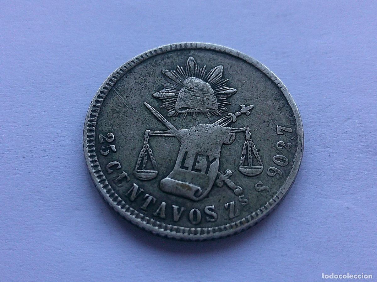 Monedas antiguas de Am&eacute;rica: Mexiko Zacatecas 25 Centavos de plata 1882 Zs S 5ea28
