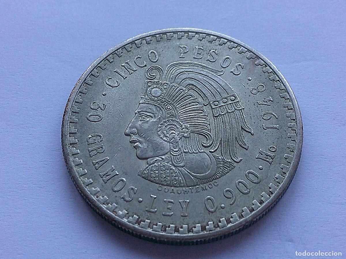 Monedas antiguas de Am&eacute;rica: M&eacute;xico 5 pesos de plata 1948 6ea28