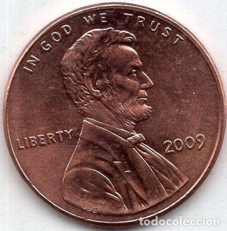 Moedas antigas da Am&eacute;rica: ESTADOS UNIDOS 1 cent 2009 KM 442 lincoln bicentenial