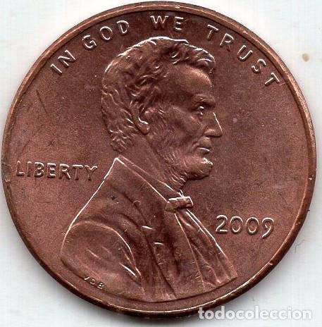 Moedas antigas da Am&eacute;rica: ESTADOS UNIDOS 1 cent 2009 KM 444 lincoln bicentenial