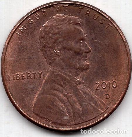 Monedas antiguas de Am&eacute;rica: ESTADOS UNIDOS 1 centavo 2010 KM 468 lincoln penny union shield
