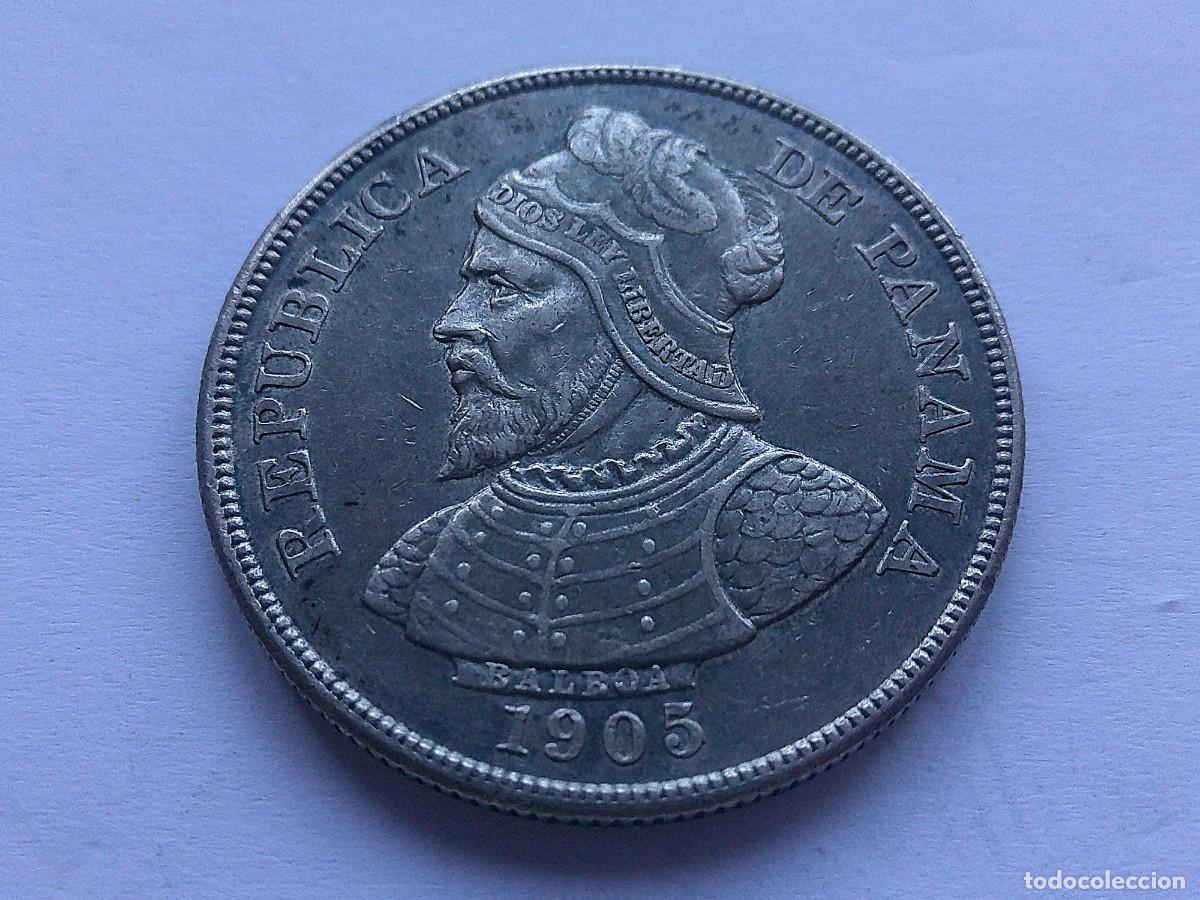 Monedas antiguas de Am&eacute;rica: Panam&aacute; 50 Cent&eacute;simos de Balboa de plata 1905 7ea28