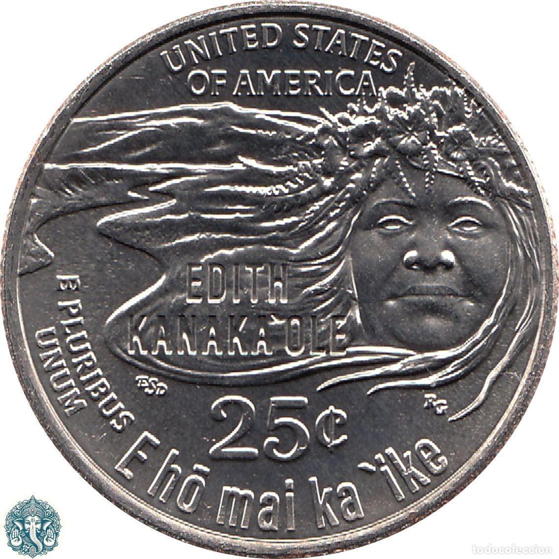 Monnaies anciennes d'Am&eacute;rique: ESTADOS UNIDOS 25 Centavos 2023 Ceca: P (Filadelfia) conmemorativa Edith Kanakaʻole EEUU USA