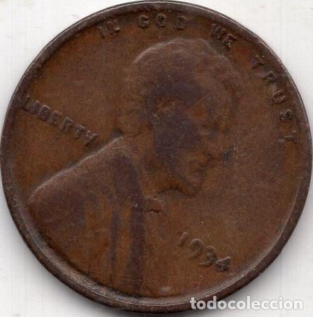 Monedas antiguas de Am&eacute;rica: ESTADOS UNIDOS 1 Cent 1934 km 132 &rdquo;Lincoln - Wheat Ears Reverse&rdquo;
