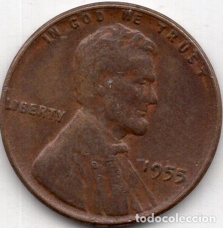 Monedas antiguas de Am&eacute;rica: ESTADOS UNIDOS 1 Cent 1955 km A132 &rdquo;Lincoln - Wheat Ears Reverse&rdquo;