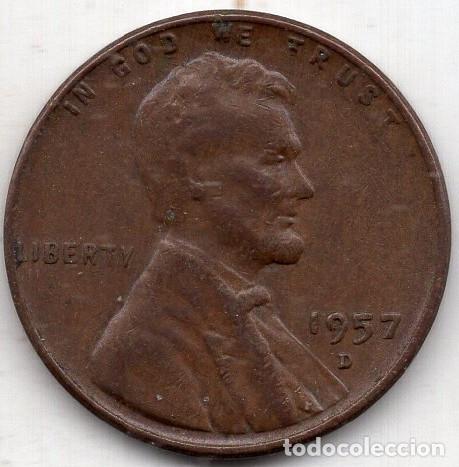 Monedas antiguas de Am&eacute;rica: ESTADOS UNIDOS 1 Cent 1957 km A132 &rdquo;Lincoln - Wheat Ears Reverse&rdquo;