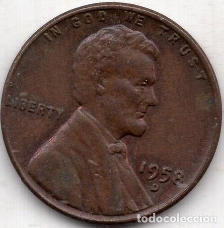 Monedas antiguas de Am&eacute;rica: ESTADOS UNIDOS 1 Cent 1958 km A132 &rdquo;Lincoln - Wheat Ears Reverse&rdquo;