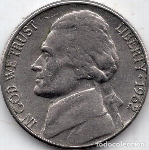 Alte M&uuml;nzen aus Amerika: ESTADOS UNIDOS 5 Cents 1962 km A192 &rdquo;Jefferson Nickel&rdquo; (1st portrait)