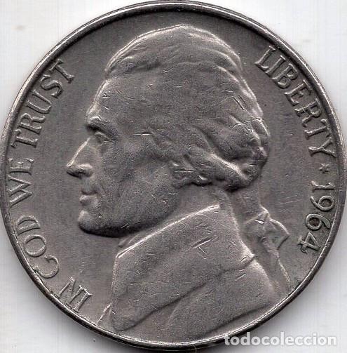Monete antiche di America: ESTADOS UNIDOS 5 Cents 1964 km A192 &rdquo;Jefferson Nickel&rdquo; (1st portrait)