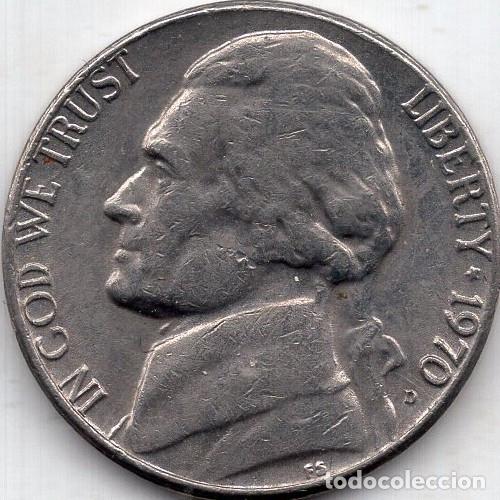 Monete antiche di America: ESTADOS UNIDOS 5 Cents 1970 km A192 &rdquo;Jefferson Nickel&rdquo; (1st portrait)