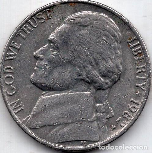 Old Coins of America: ESTADOS UNIDOS 5 Cents 1982 km A192 &rdquo;Jefferson Nickel&rdquo; (1st portrait)