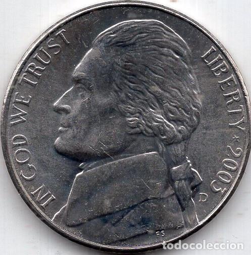 Monedas antiguas de Am&eacute;rica: ESTADOS UNIDOS 5 Cents 2003 km A192 &rdquo;Jefferson Nickel&rdquo; (1st portrait)
