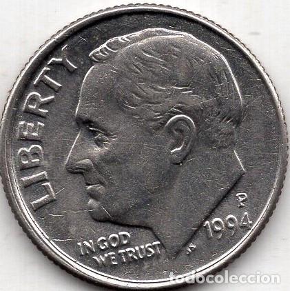 Monedas antiguas de Am&eacute;rica: ESTADOS UNIDOS 10 Cents 1994 km 195a 1 Dime &rdquo;Roosevelt Dime&rdquo;